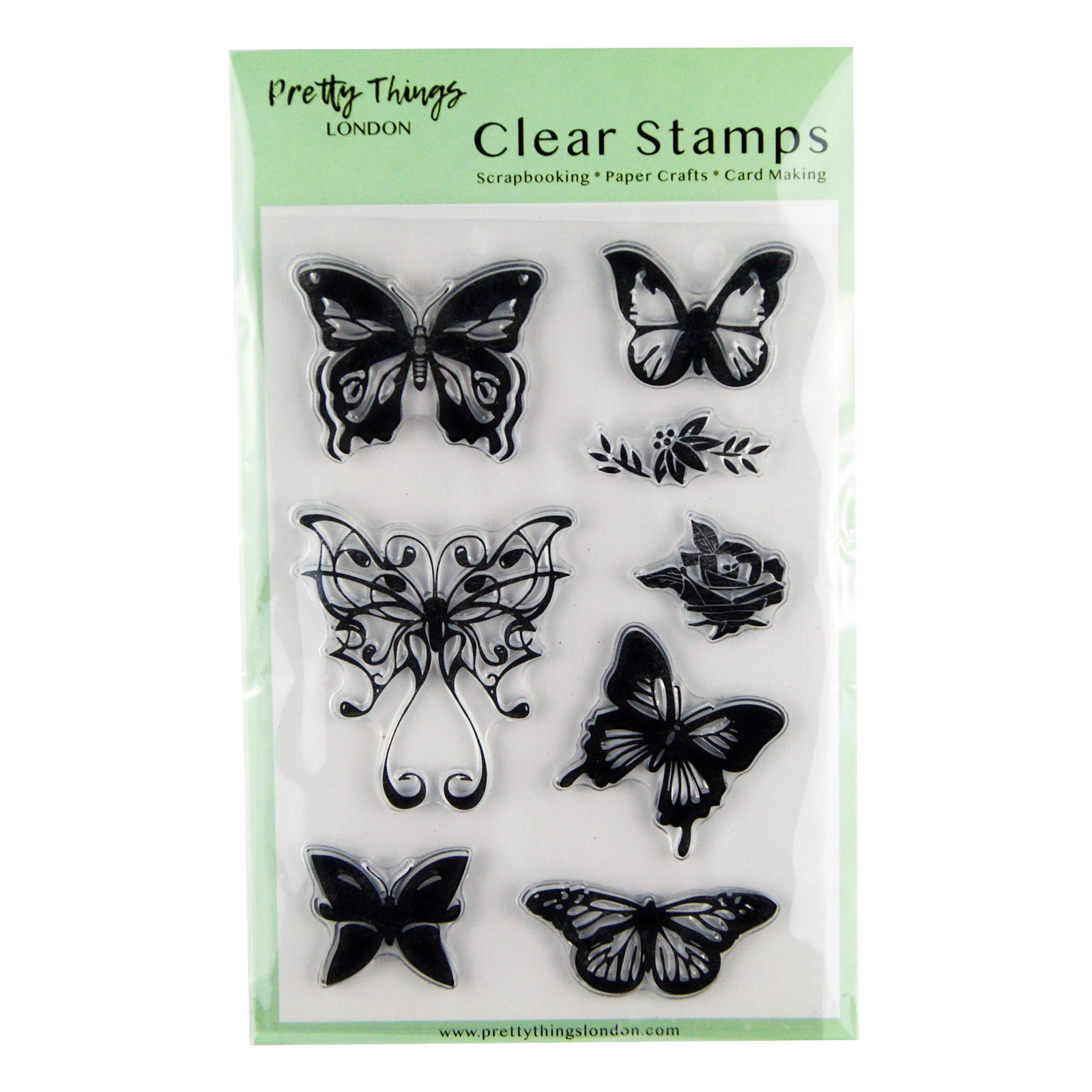 Clear stamps various butterflies and flowers card making and scrapbooking