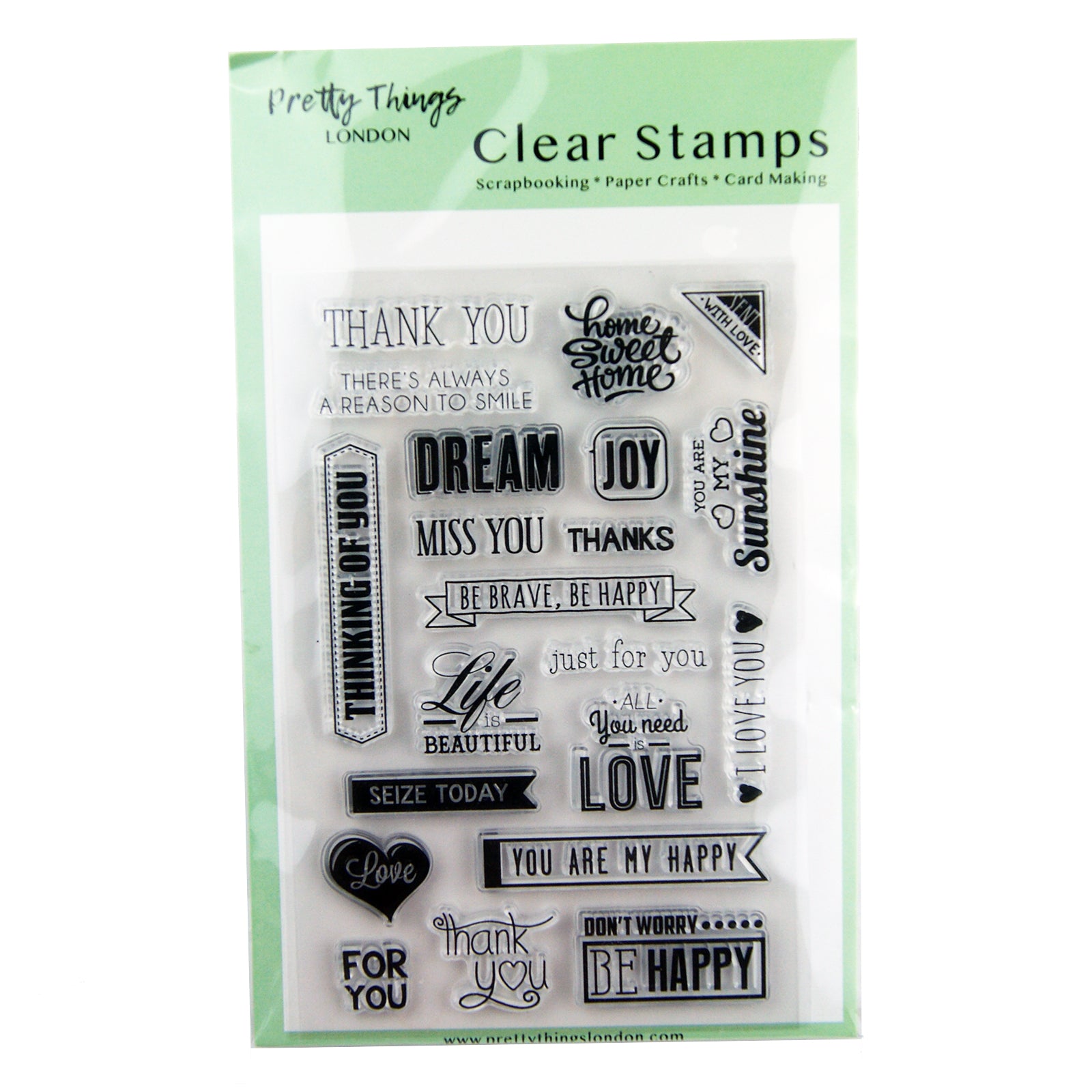 Clear stamp set various sentiments card making and scrapbooking