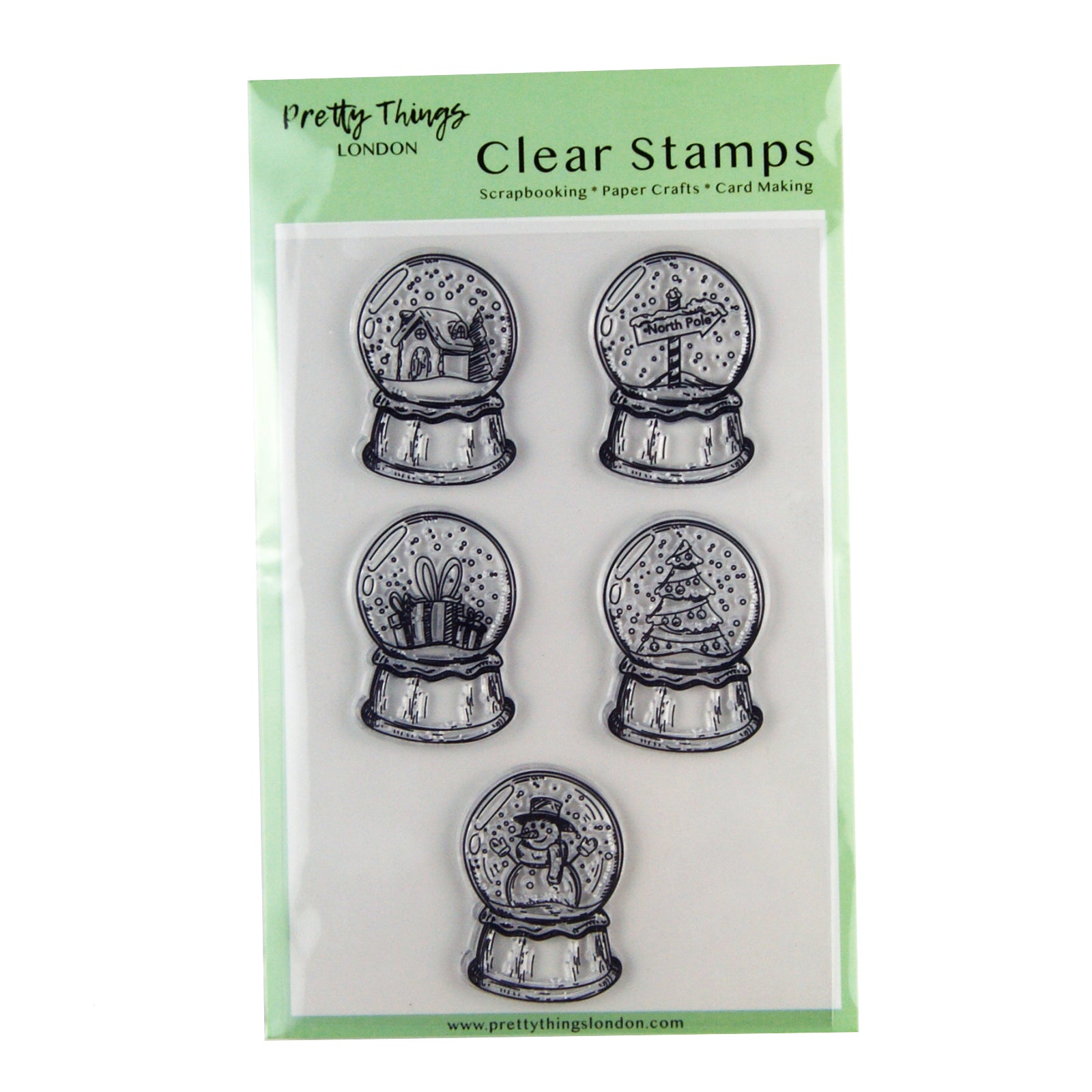 Clear Stamp Set Christmas snow globes paper crafts